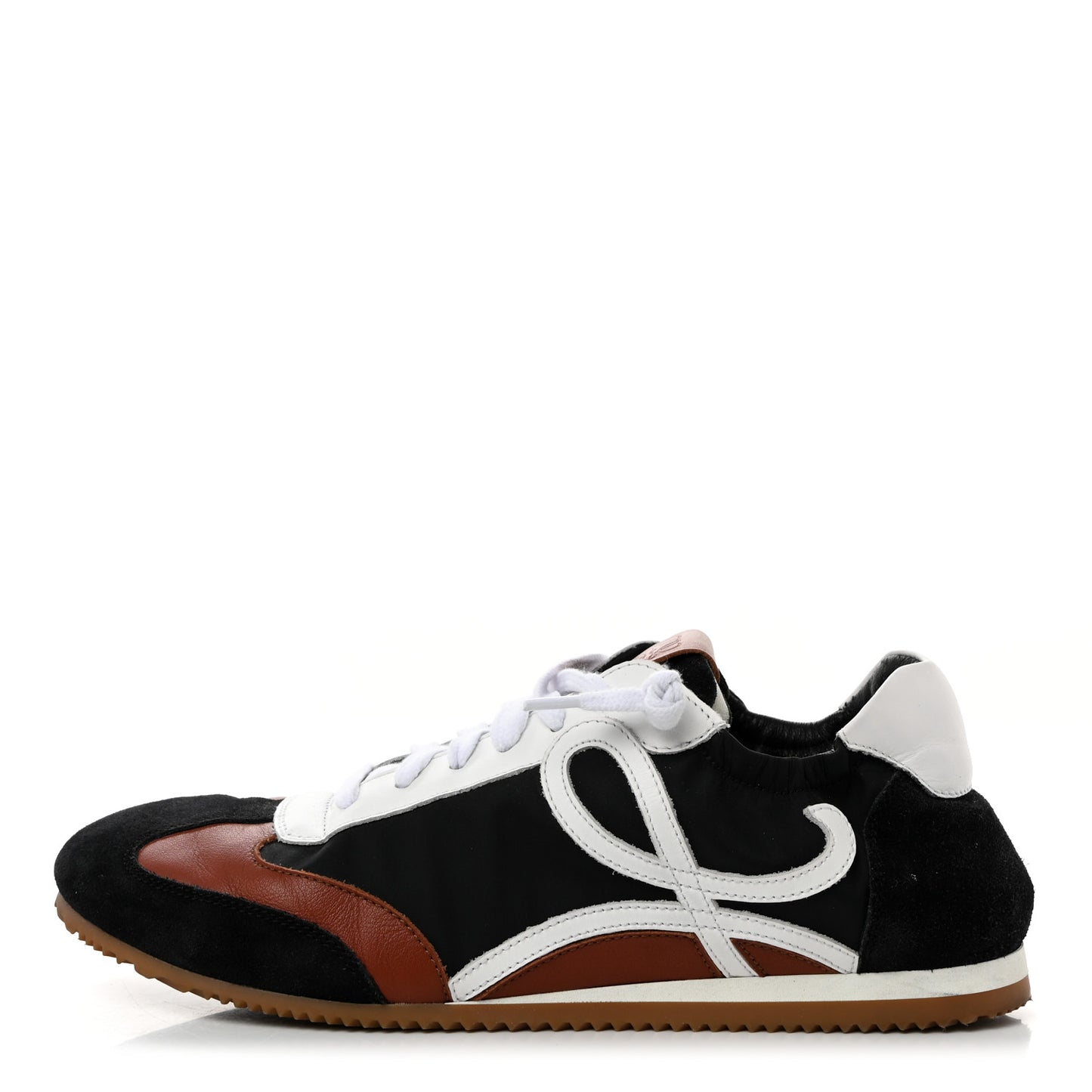 Nylon Suede Flow Runners Sneakers 39 Black Brown