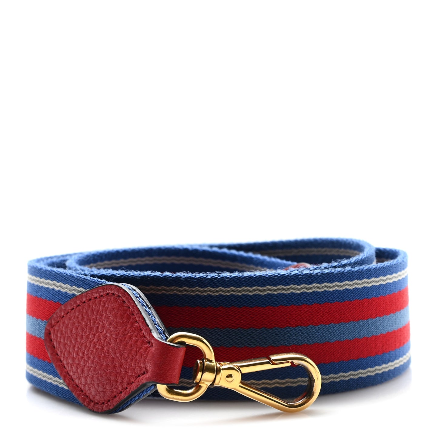 Vitello Daino Striped Fabric Shoulder Strap Blue Red