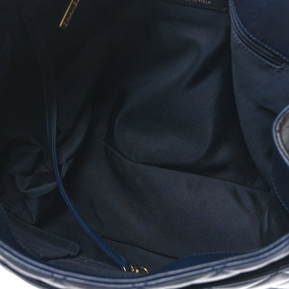 Chanel Lambskin Quilted Elegant CC Shopping Tote Navy Black 5 of 9