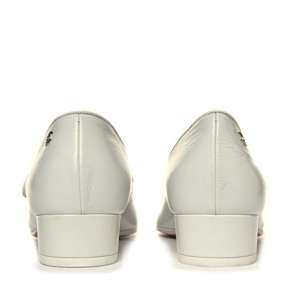 Chanel Patent Calfskin Mary Jane Strap Pumps 38.5 White 9 of 12