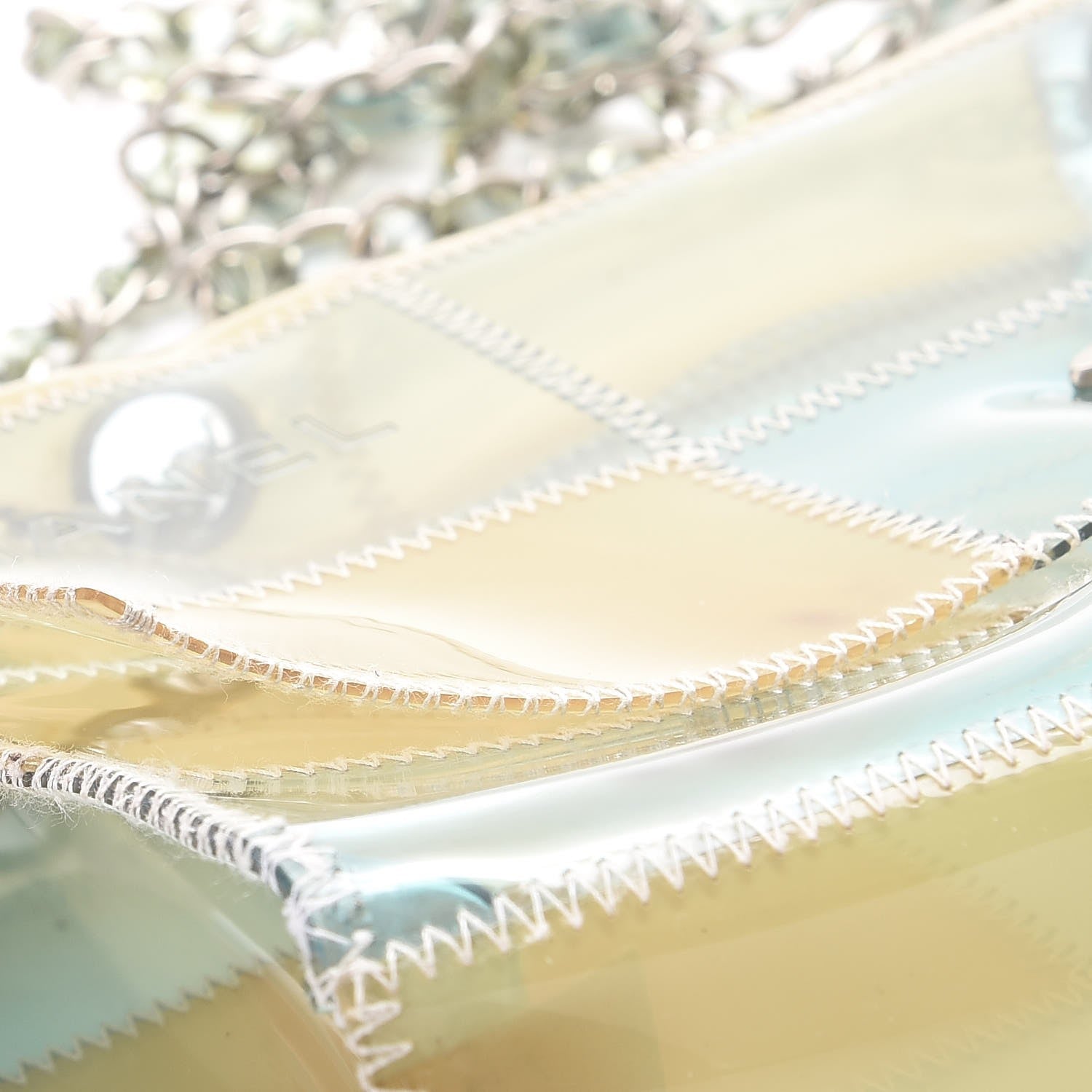 Chanel PVC Stitched Flap Beige Light Blue 12 of 13