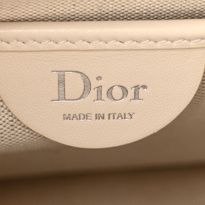 Christian Dior Washed Embroidery Oblique Lace Dior Medallion Mini Book Tote With Strap Celeste Blue Ecru 6 of 13