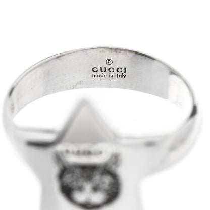 Gucci Sterling Silver Blind for Love Star Cat Ring 48 4.5 4 of 6