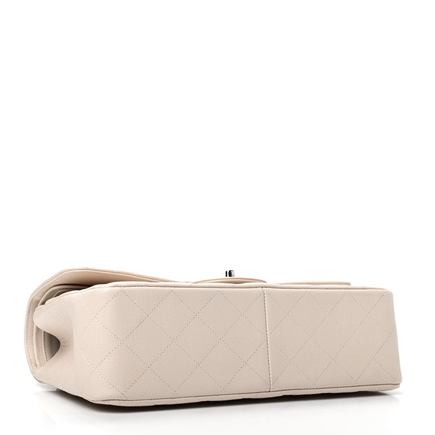 Caviar Quilted Jumbo Double Flap White