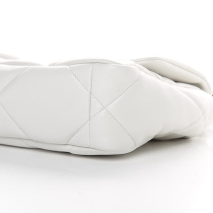 Chanel Goatskin Quilted Medium Chanel 19 Flap White 10 of 12
