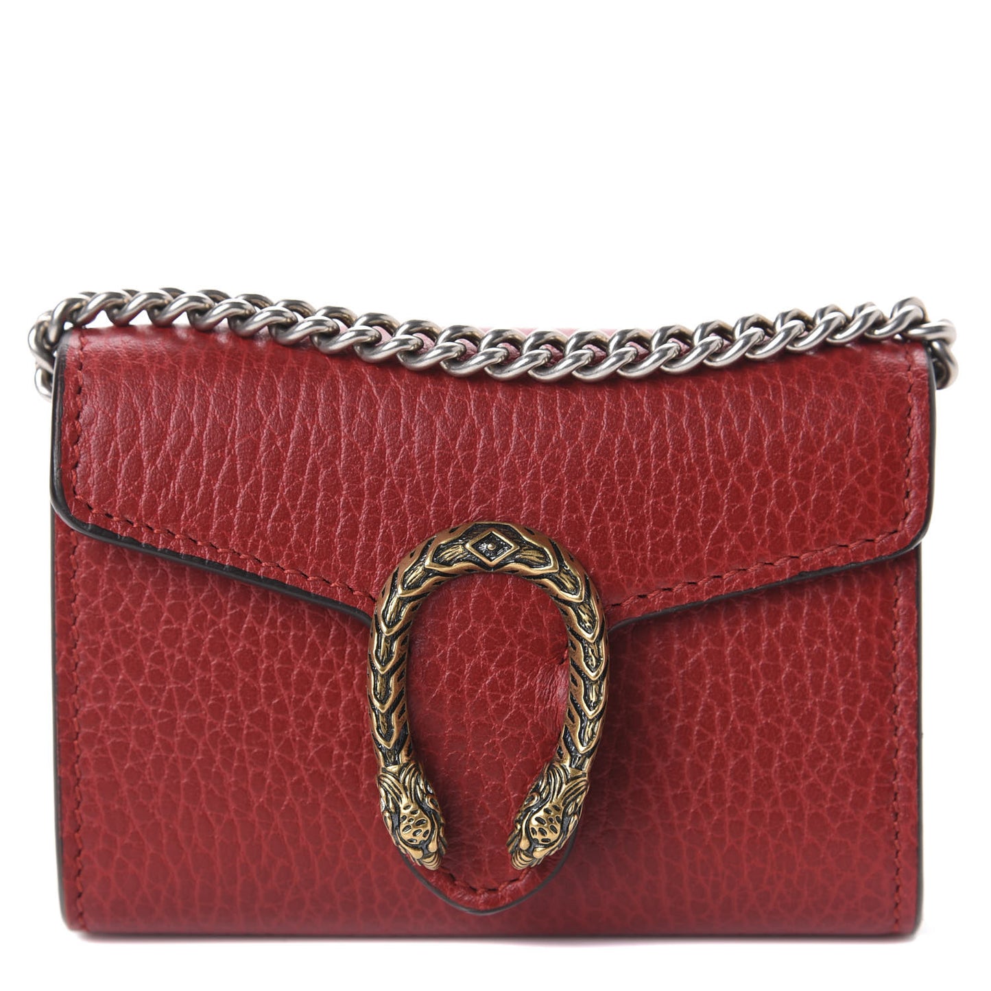 Calfskin Dionysus Coin Purse Hibiscus Red