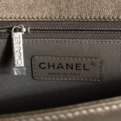 Chanel Metallic Lambskin Perforated New Medium Boy Flap Silver 7 of 9