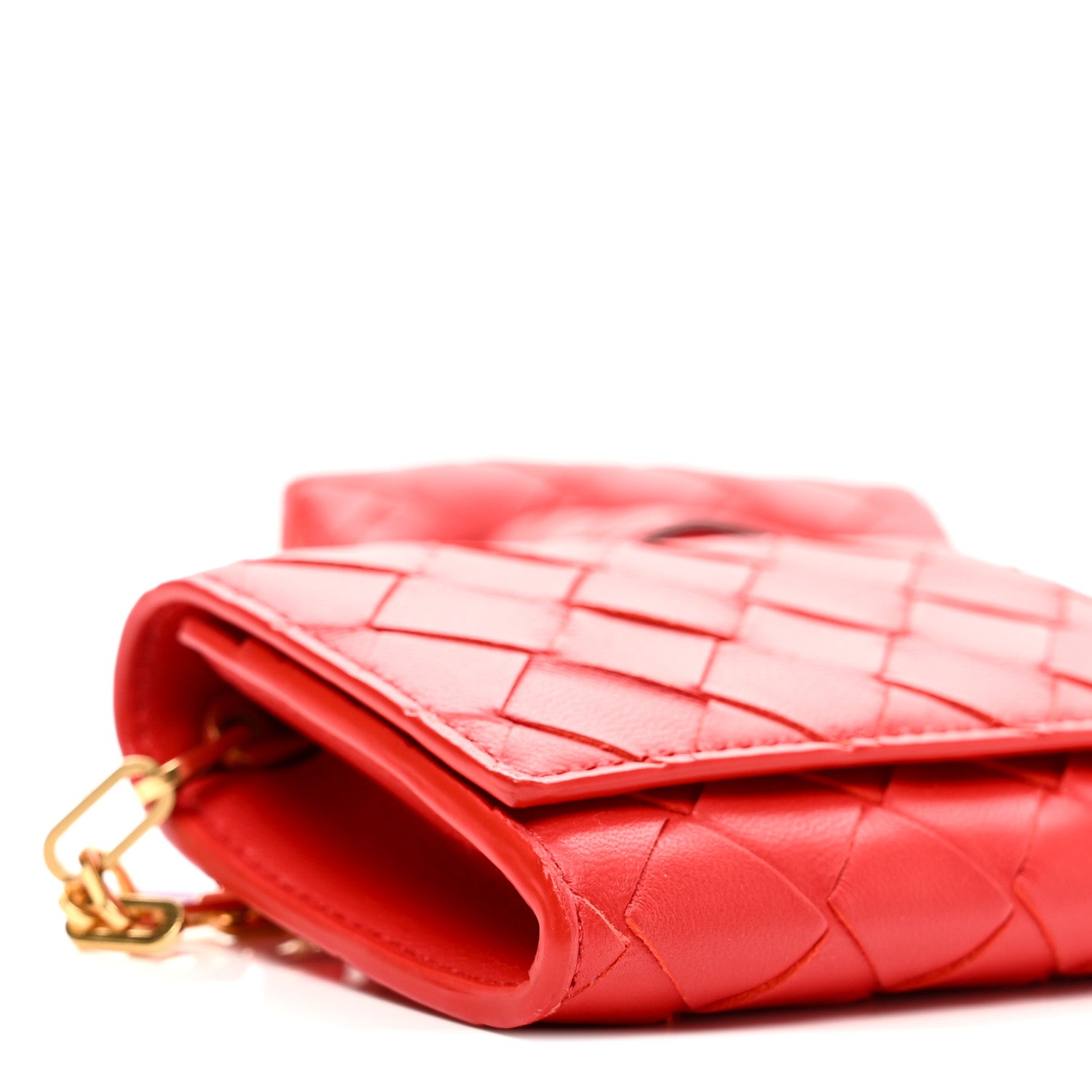 Bottega Veneta Nappa Intrecciato Card Case On Chain Redstone 8 of 9