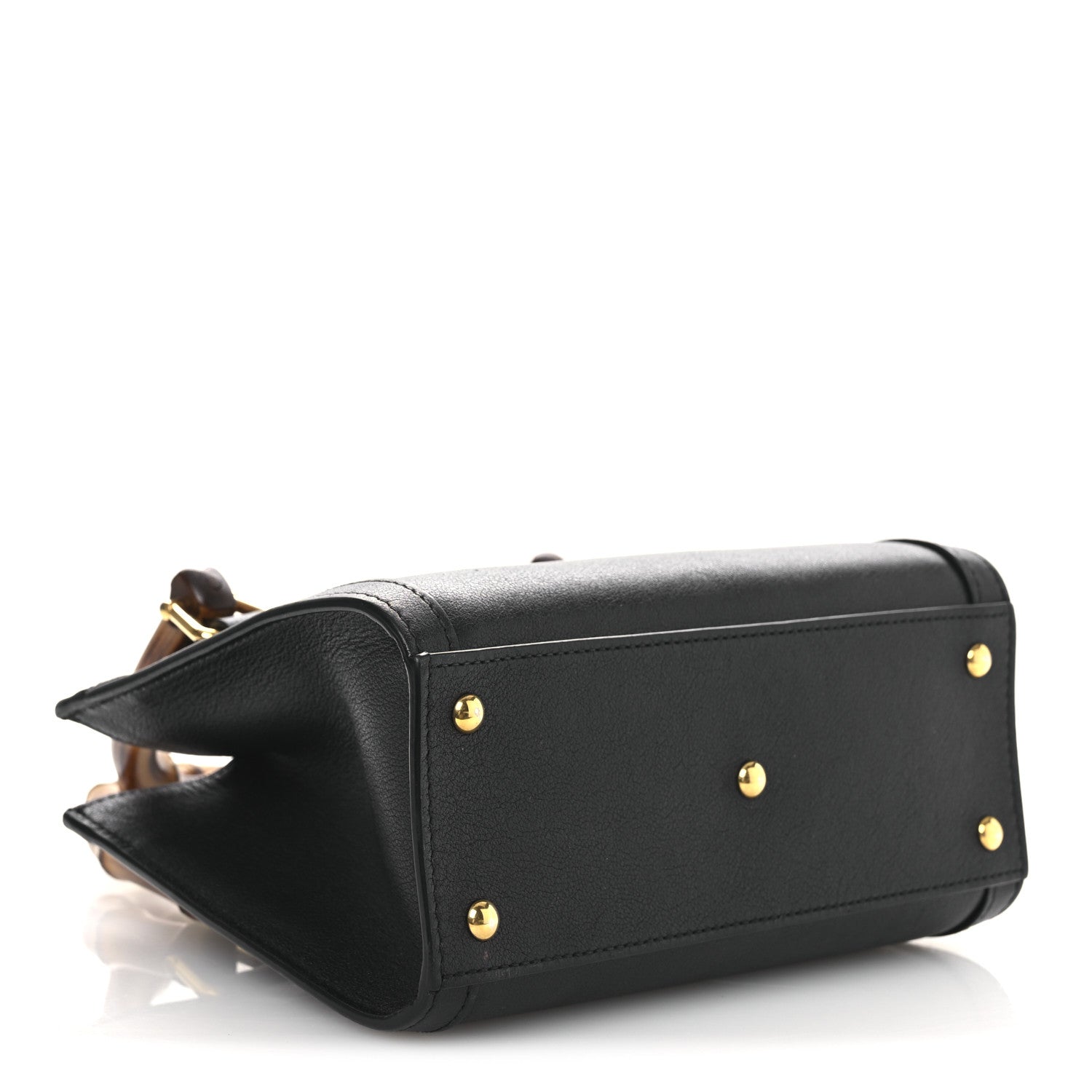 Gucci Wonka Grain Calfskin Mini Diana Tote Bag Black Yellow Fluo 4 of 14