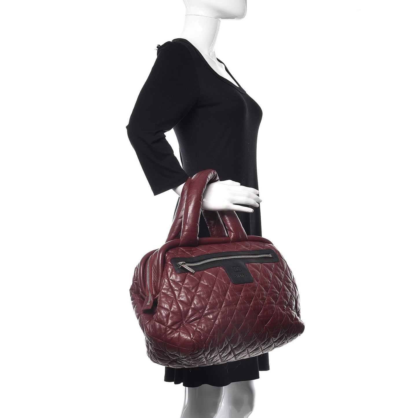 Lambskin Coco Cocoon Bowler Burgundy