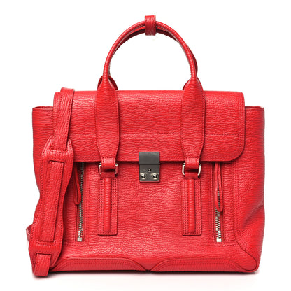 3.1 Phillip Lim Textured Calfskin Medium Pashli Satchel Red 1 of 11