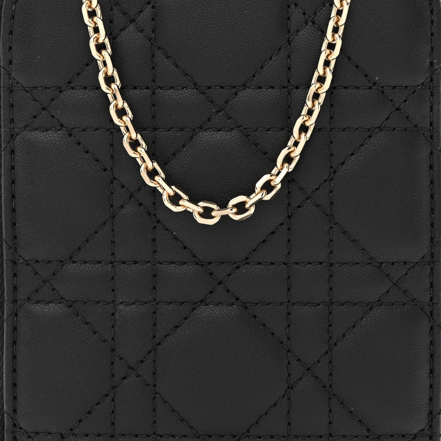 Christian Dior Lambskin Cannage Lady Dior Phone Holder Black 8 of 11