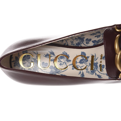 Gucci Malaga Kid GG Victoire 55mm Loafer Pumps 37 Vintage Bordeaux 6 of 9