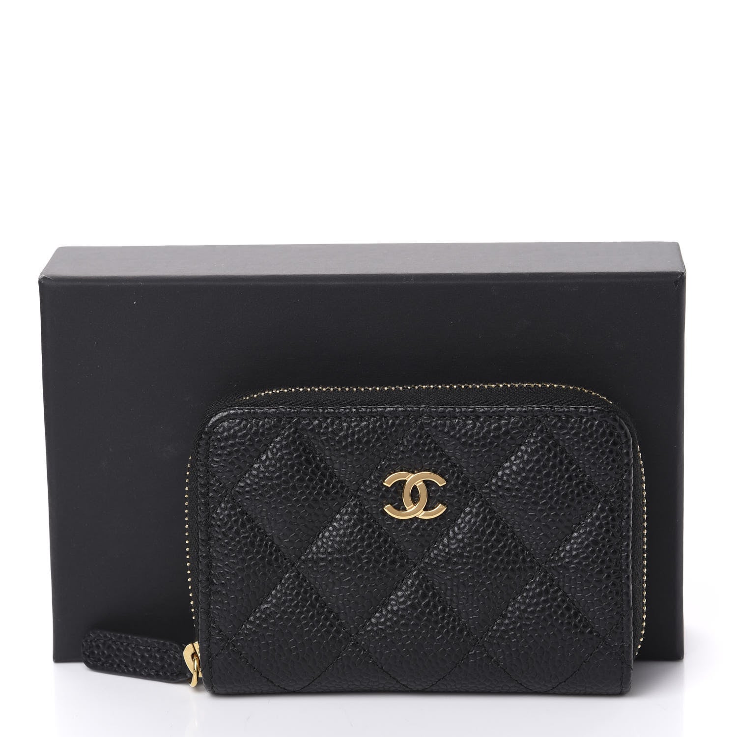 Chanel Caviar Quilted Zip Coin Purse Black 8 of 8