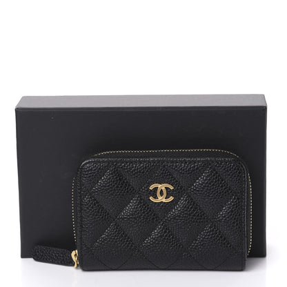 Chanel Caviar Quilted Zip Coin Purse Black 8 of 8
