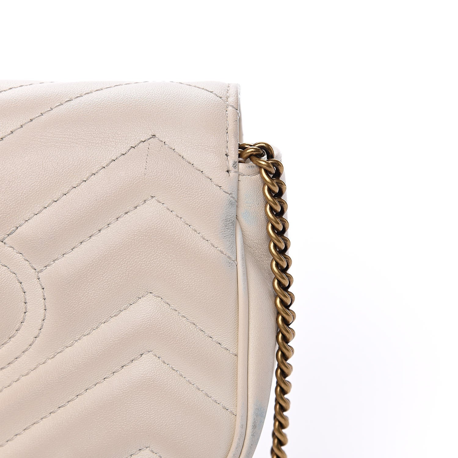 Gucci Calfskin Matelasse Super Mini GG Marmont Shoulder Bag White 13 of 17