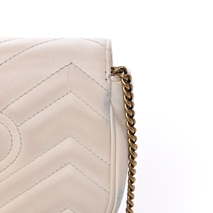 Gucci Calfskin Matelasse Super Mini GG Marmont Shoulder Bag White 13 of 17