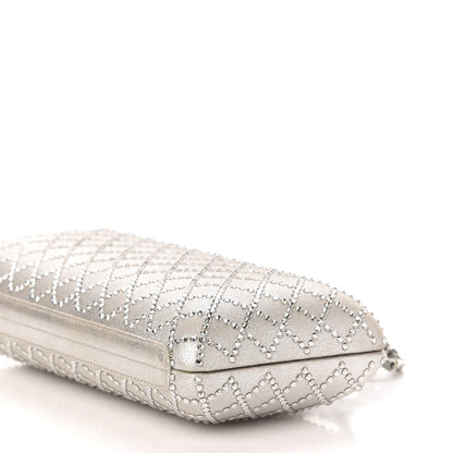 Chanel Iridescent Lambskin Crystal Quilted Clutch Silver 9 of 10