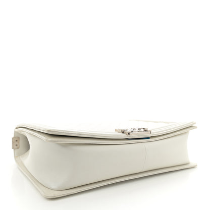 Chanel Iridescent Lambskin Quilted Large Boy Flap White 4 of 12