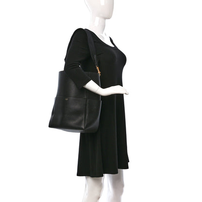 Celine Soft Grained Calfskin Sangle Bucket Bag Black 2 of 8