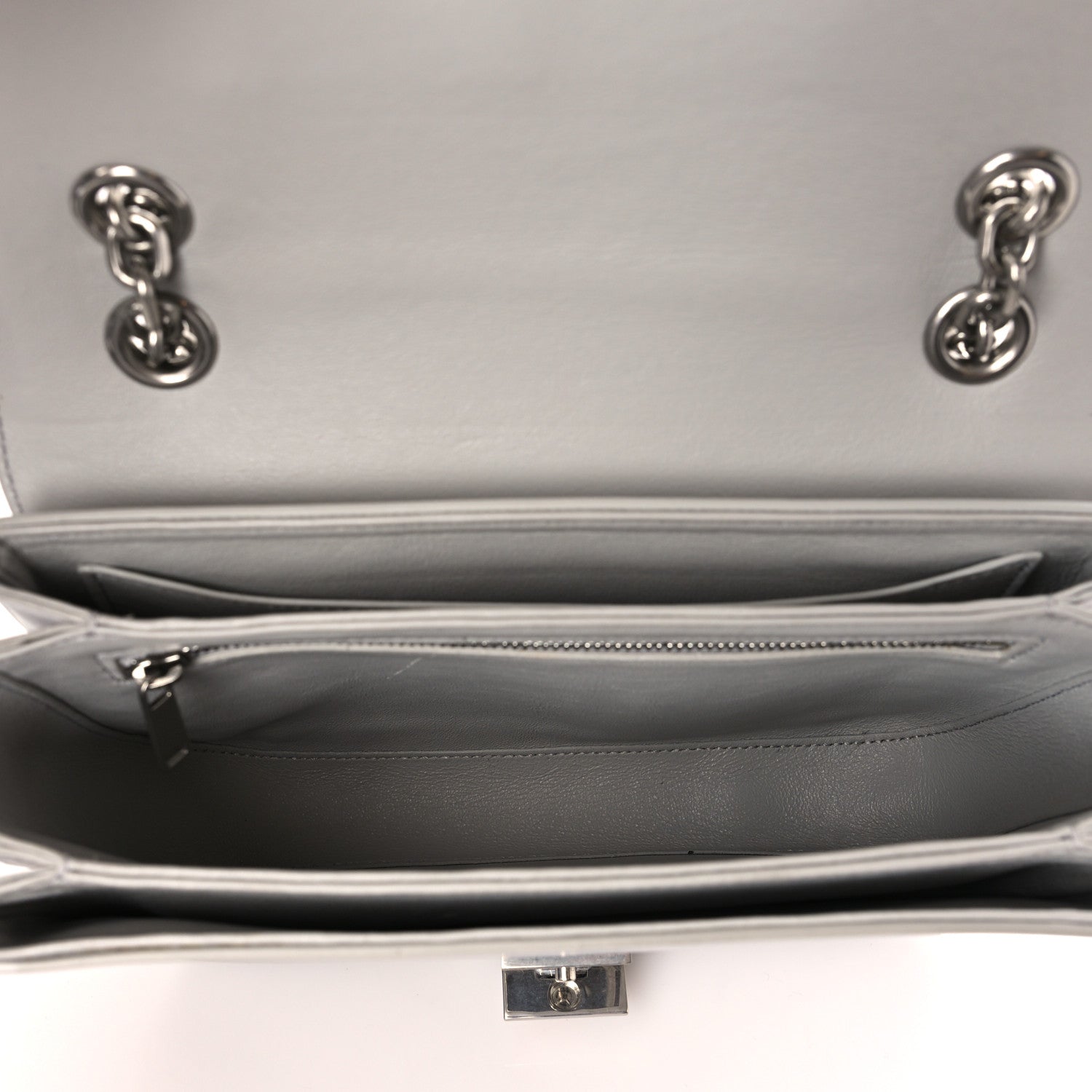 Celine Shiny Calfskin Medium C Bag Pale Grey 5 of 9
