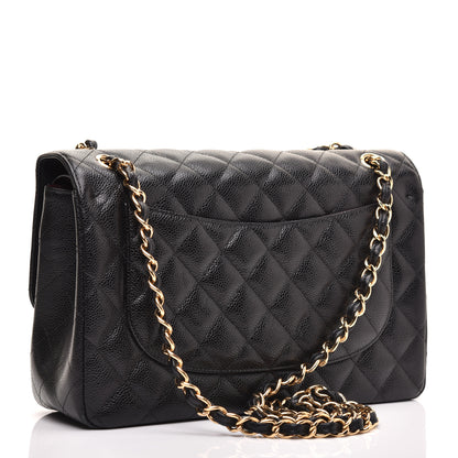 Chanel Caviar Quilted Jumbo Double Flap Black 3 of 11