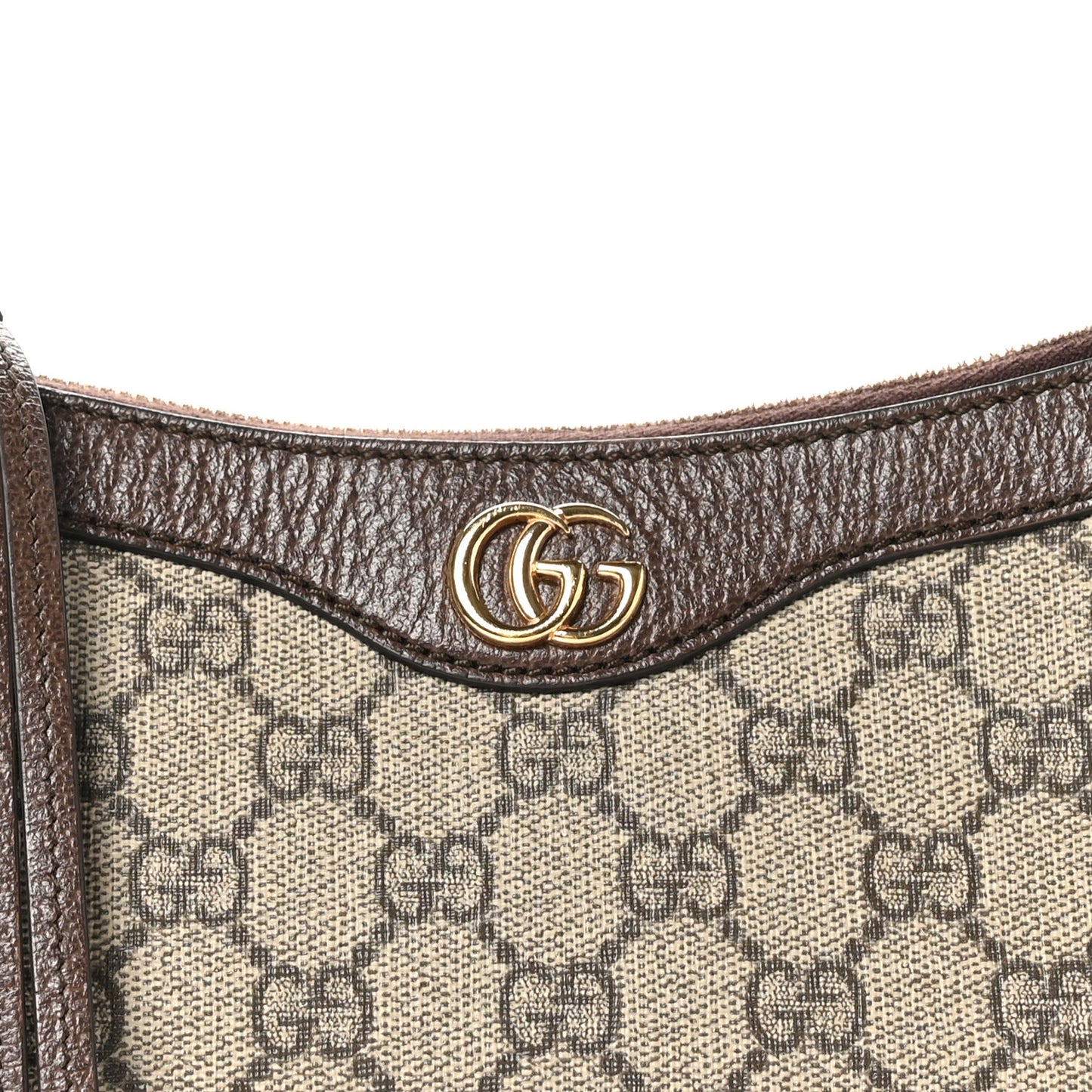 GG Supreme Monogram Textured Dollar Calfskin Small Ophidia Hobo Beige Ebony New Acero