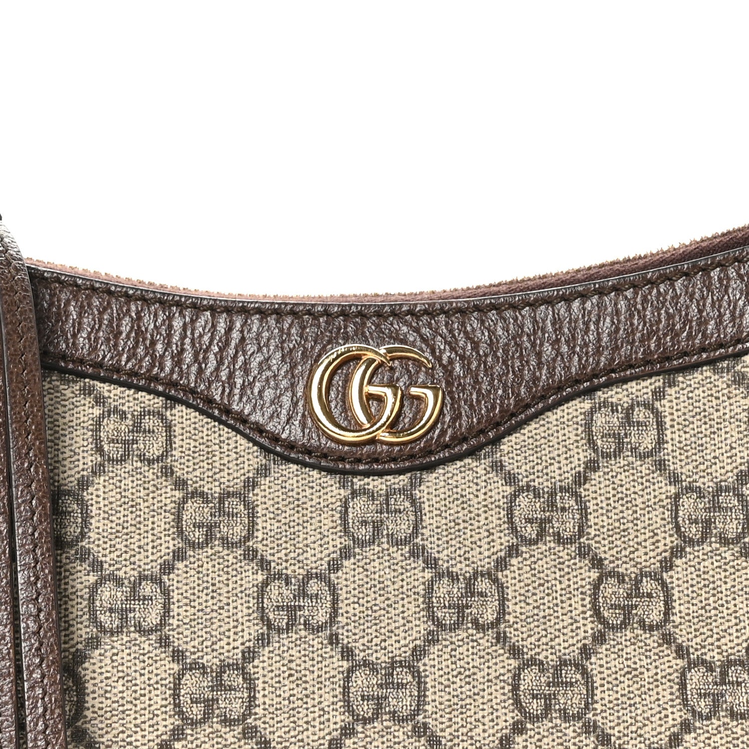 Gucci GG Supreme Monogram Textured Dollar Calfskin Small Ophidia Hobo Beige Ebony New Acero 8 of 10