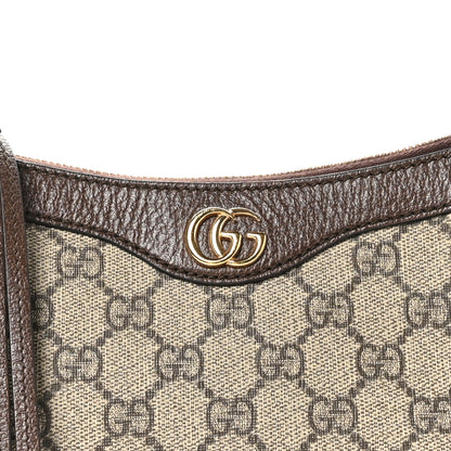 Gucci GG Supreme Monogram Textured Dollar Calfskin Small Ophidia Hobo Beige Ebony New Acero 8 of 10