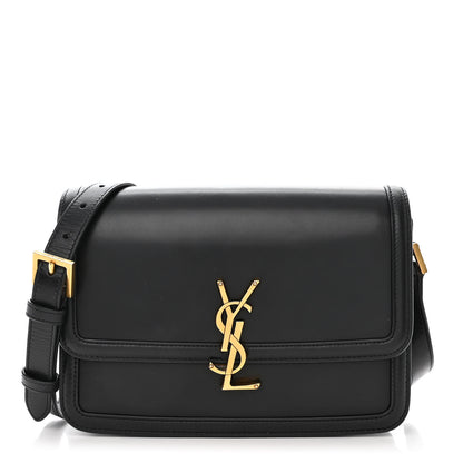 Saint Laurent Box Calfskin Monogram Medium Solferino Satchel Black 1 of 10