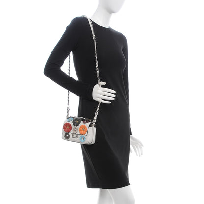 Fendi Vitello Dolce Nappa Flowerland Micro Double Baguette White Ice Multicolor 2 of 7