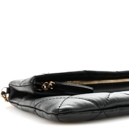 Chanel Calfskin Quilted Fold Over Clutch Black 9 of 11