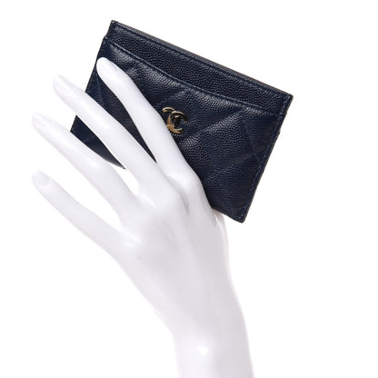 Chanel Caviar Quilted Card Holder Navy 2 of 9