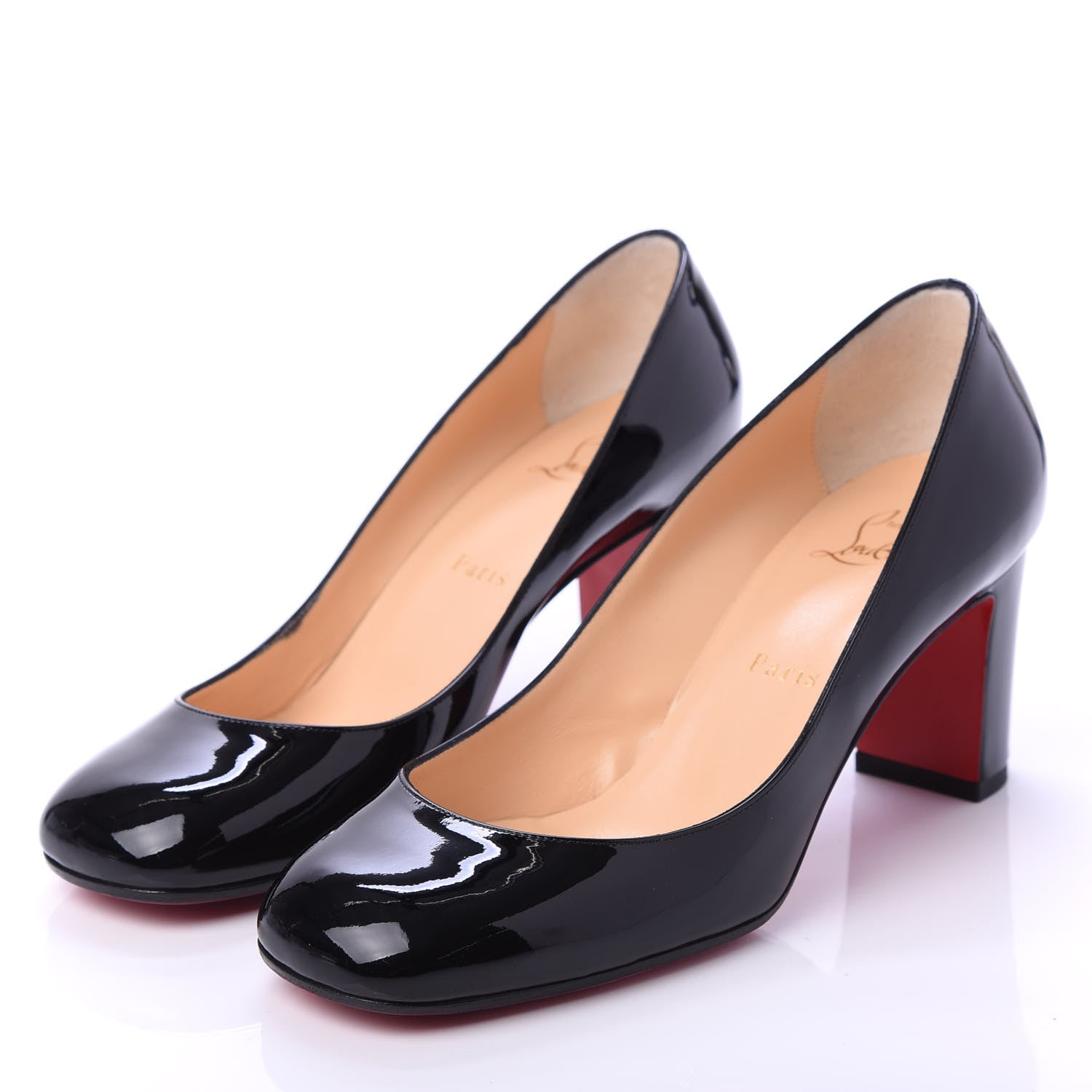 Christian Louboutin Patent Cadrilla 70 Pumps 38 Black 3 of 9