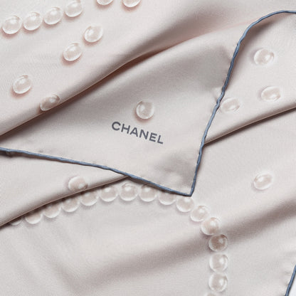 Chanel Silk Pearl Square Scarf Ivory 3 of 4