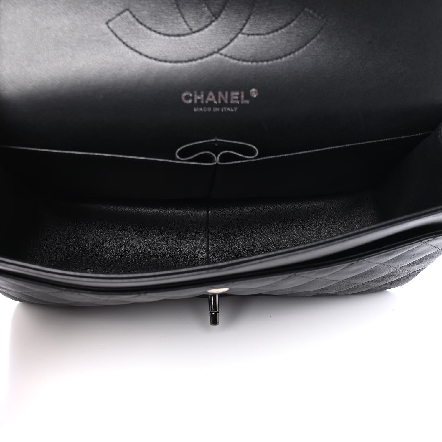 Chanel Crumpled Calfskin Quilted Jumbo Double Flap So Black 5 of 9