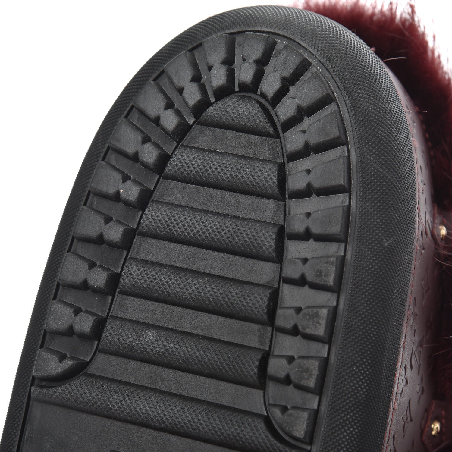 Louis Vuitton Beaver Calfskin Monogram Off Piste Flat Half Boots 38 Red 10 of 16