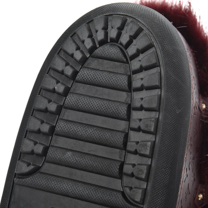 Louis Vuitton Beaver Calfskin Monogram Off Piste Flat Half Boots 38 Red 10 of 16