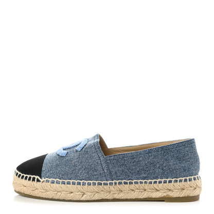 Chanel Denim CC Espadrilles 38 Blue Black 1 of 7