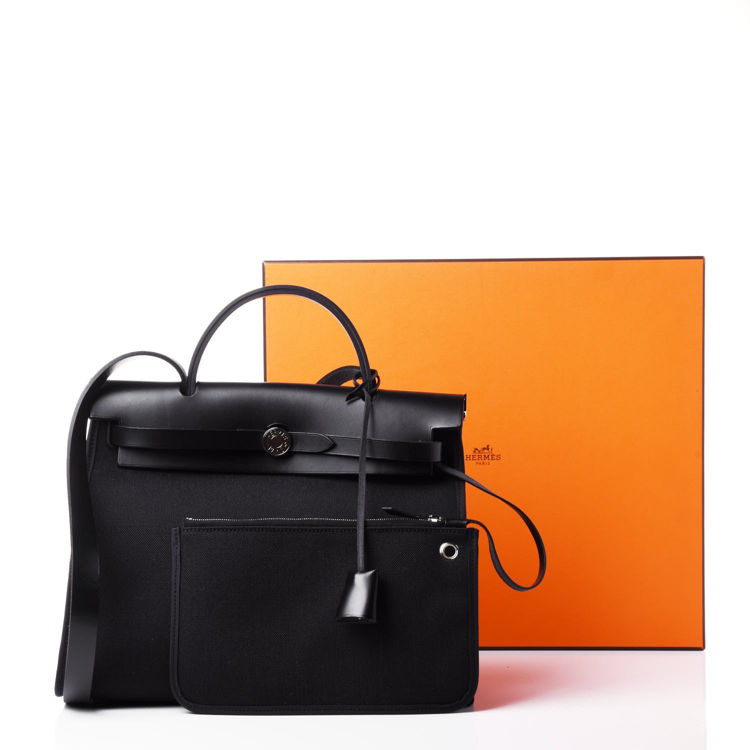 Hermes Military Toile Vache Hunter Herbag Zip PM 31 Black 11 of 11