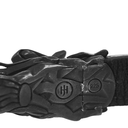 John Hardy Darkened Sterling Silver Leather Naga Dragon Bracelet Black 4 of 4