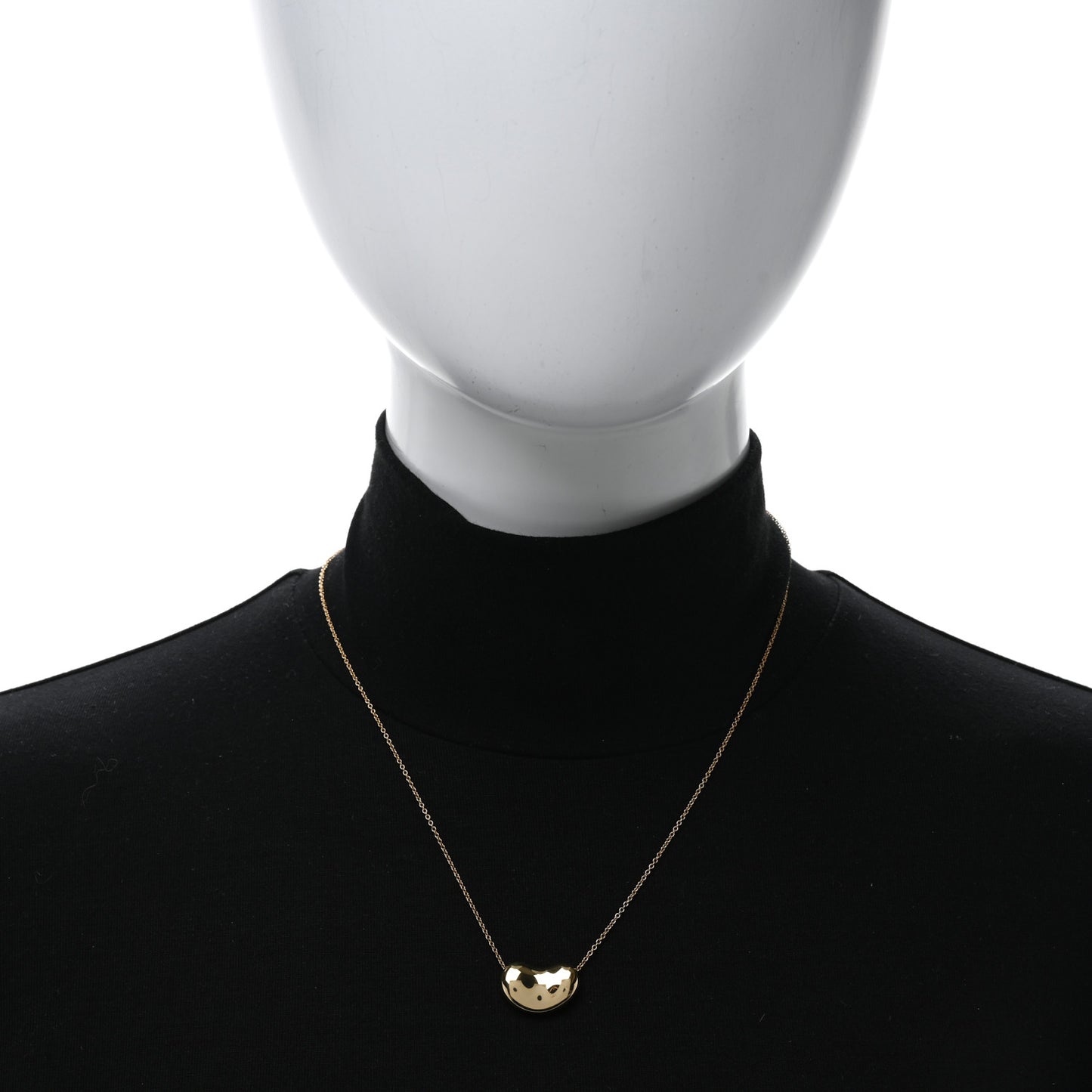 18K Yellow Gold 18mm Elsa Peretti Bean Pendant Necklace