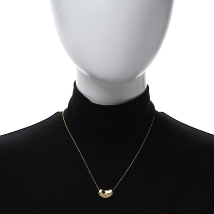 Tiffany 18K Yellow Gold 18mm Elsa Peretti Bean Pendant Necklace 3 of 8