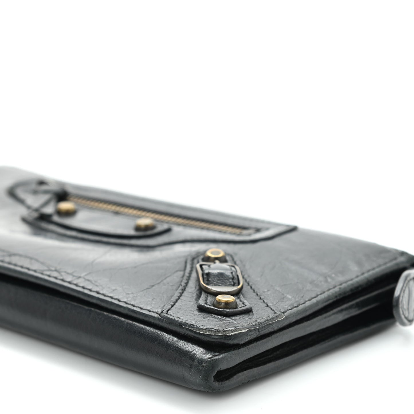 Agneau Classic Hardware Money Wallet Black