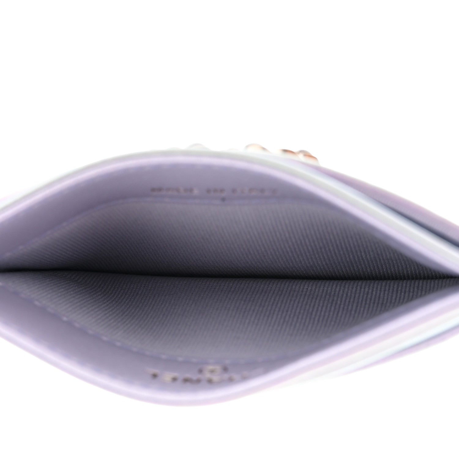 Chanel Iridescent Calfskin Quilted Chanel 19 Card Holder Light Purple 5 of 9