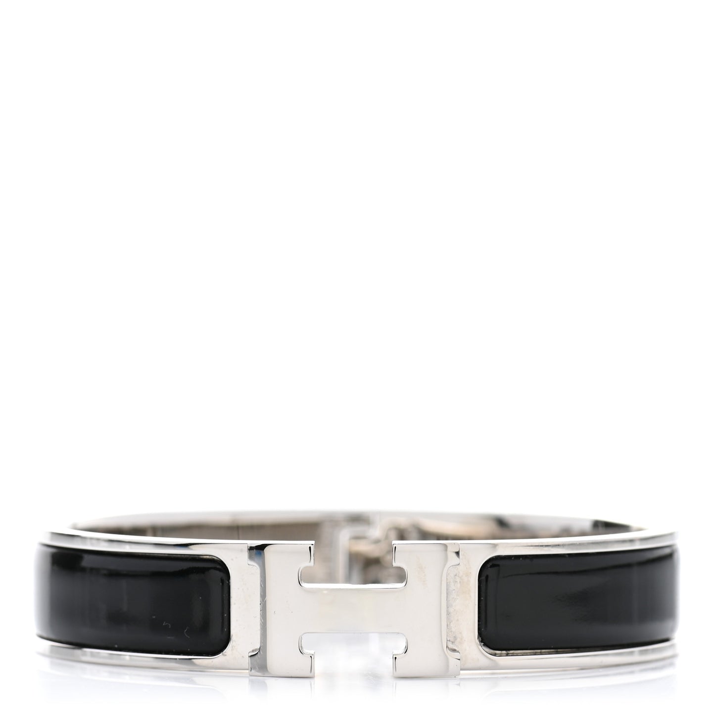 Enamel Narrow Clic Clac H Bracelet PM Black