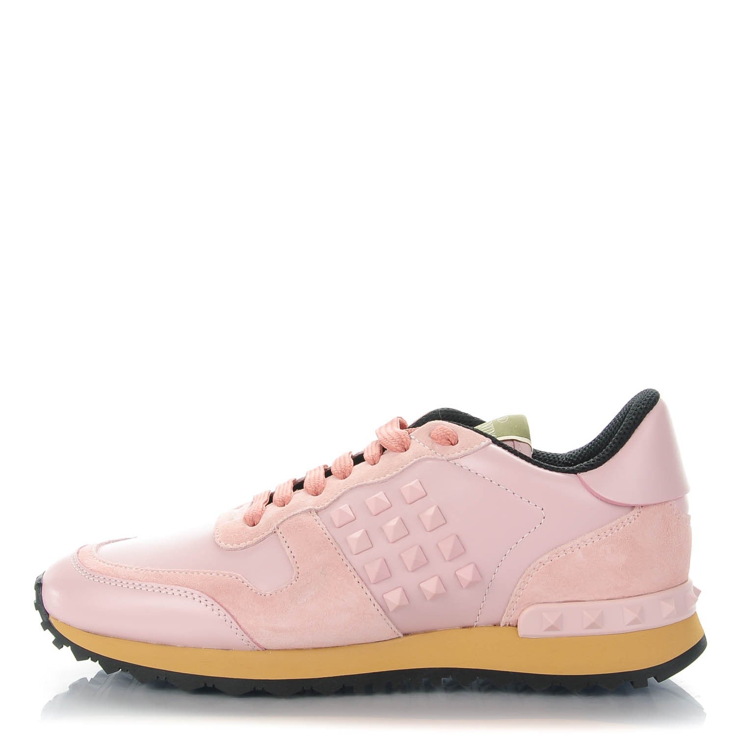 Valentino Garavani Suede Calfskin Rockstud Sneakers 37 Light Pink 1 of 9