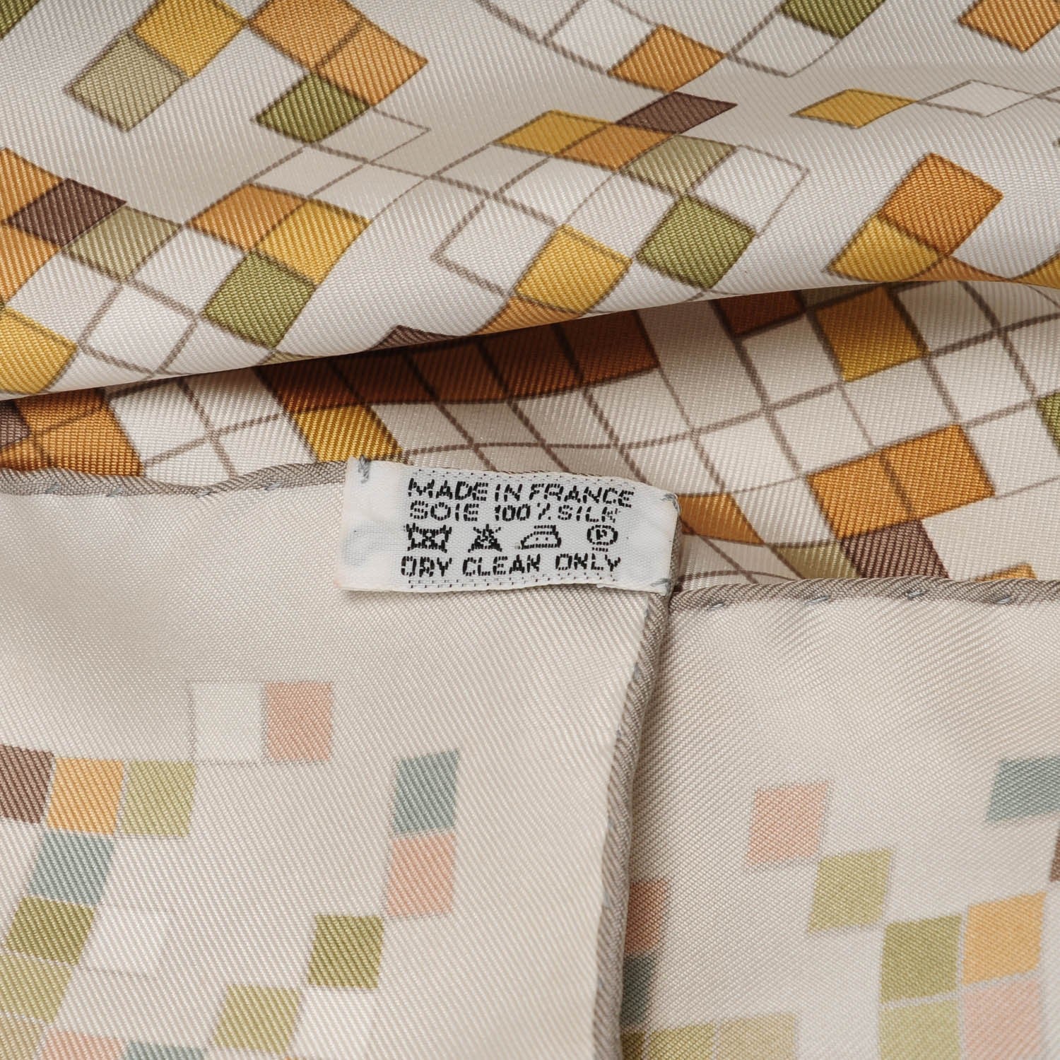 Hermes Silk Mosaique Au 24 Scarf 90 Gris Perle Tabac Blanc 4 of 6