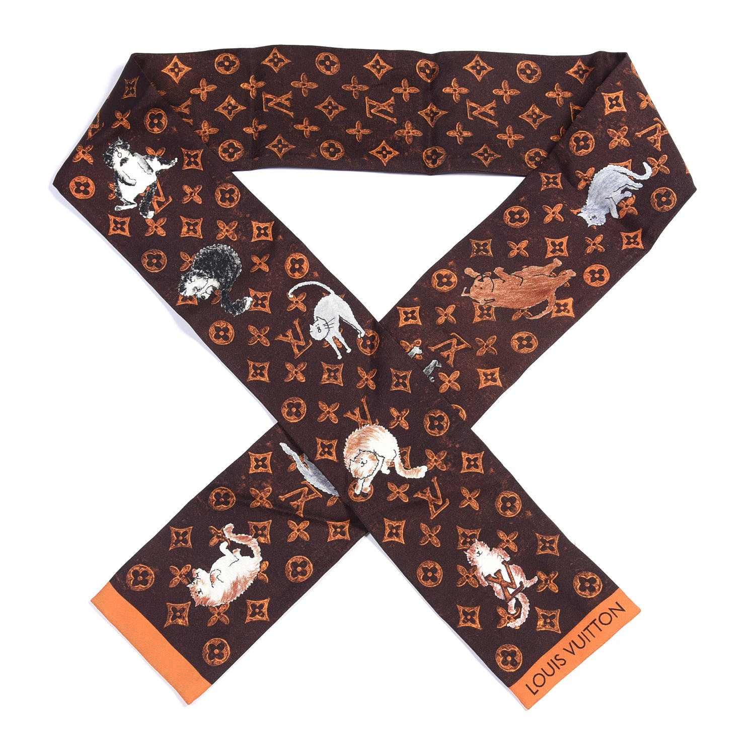 Louis Vuitton Silk Catogram Classic Bandeau Marron 1 of 3
