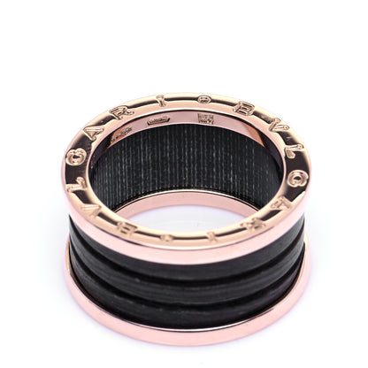 Bulgari 18K Rose Gold Brown Marble B.Zero1 Four-Band Ring 57 8 5 of 6